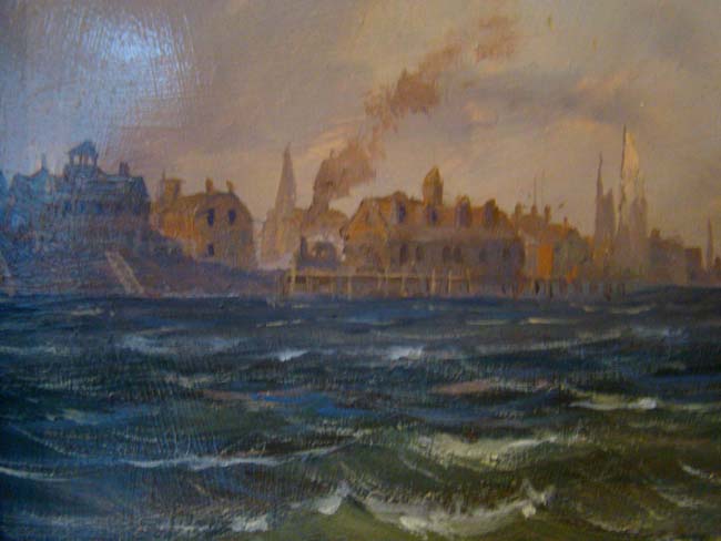 "Racing Trials off Oak Bluffs," an original oil painting by William R. Davis — image 7